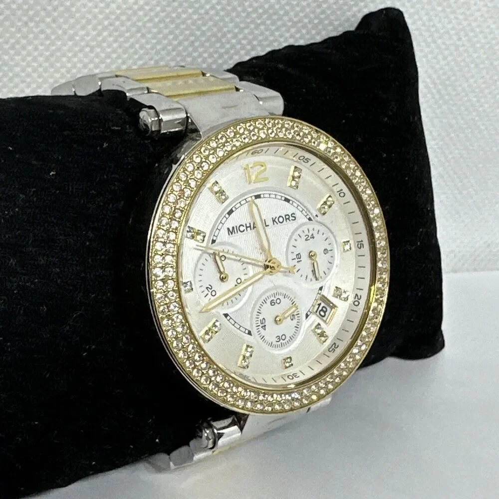 Michael Kors Parker MK5626 Women's Two-Tone Glitz Analog Dial Quartz Watch NUL46